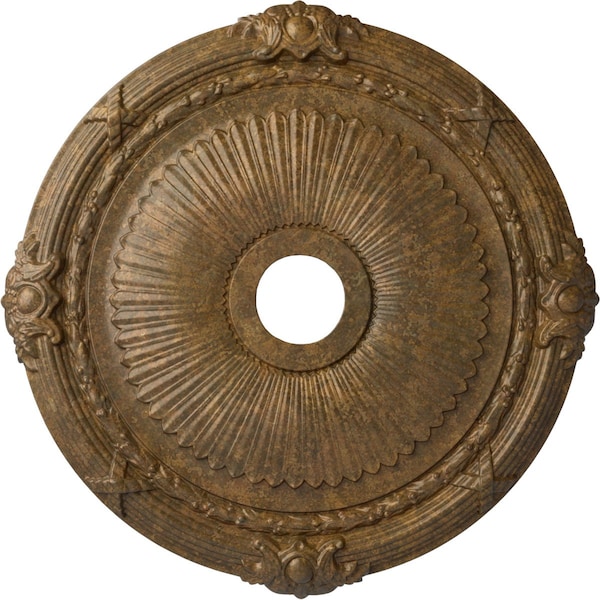 Ekena Millwork Heaton Ceiling Medallion (Fits Canopies up to 6 1/2"), 27 1/2"OD x 3 7/8"ID x 2 1/4"P, Rubbed Bronze CM27HERZS - main